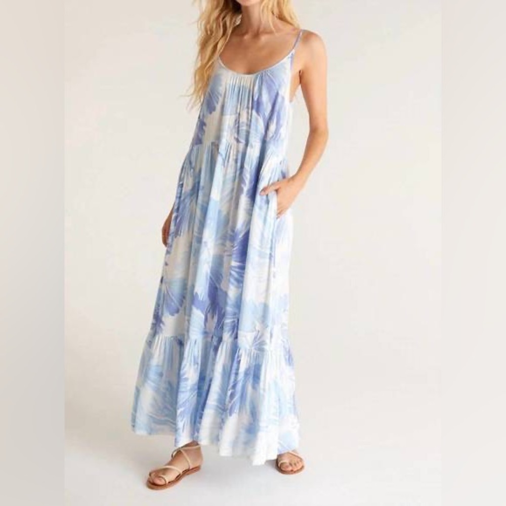 Z Supply Blue Watercolor Lido Dress NWT